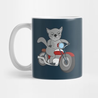 Cat on a motorbike Mug